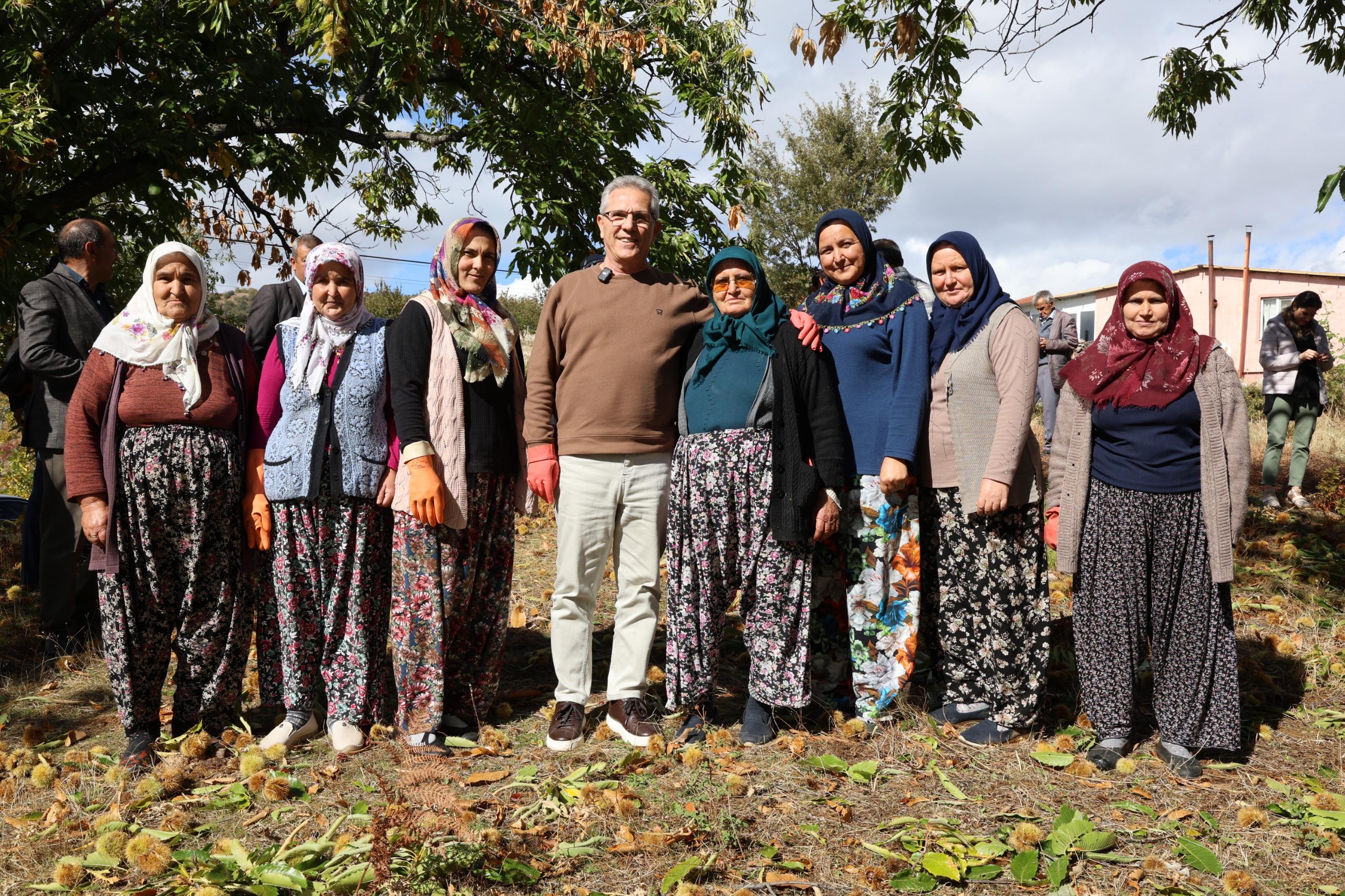 BAŞKAN TETİK’TEN KESTANE ÜRETİCİLERİNE DESTEK